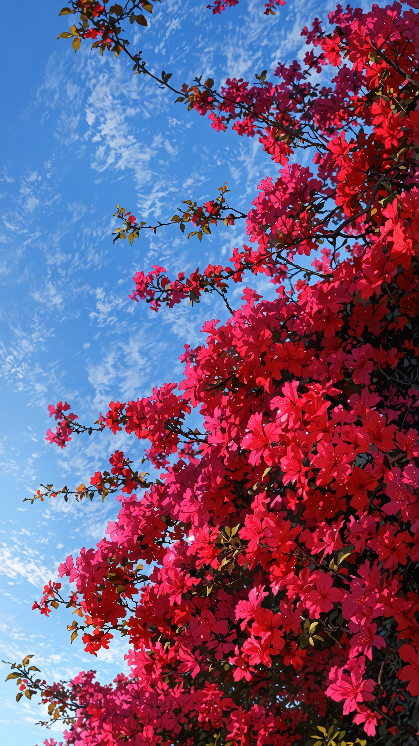 Blossoms dancing with the sky
