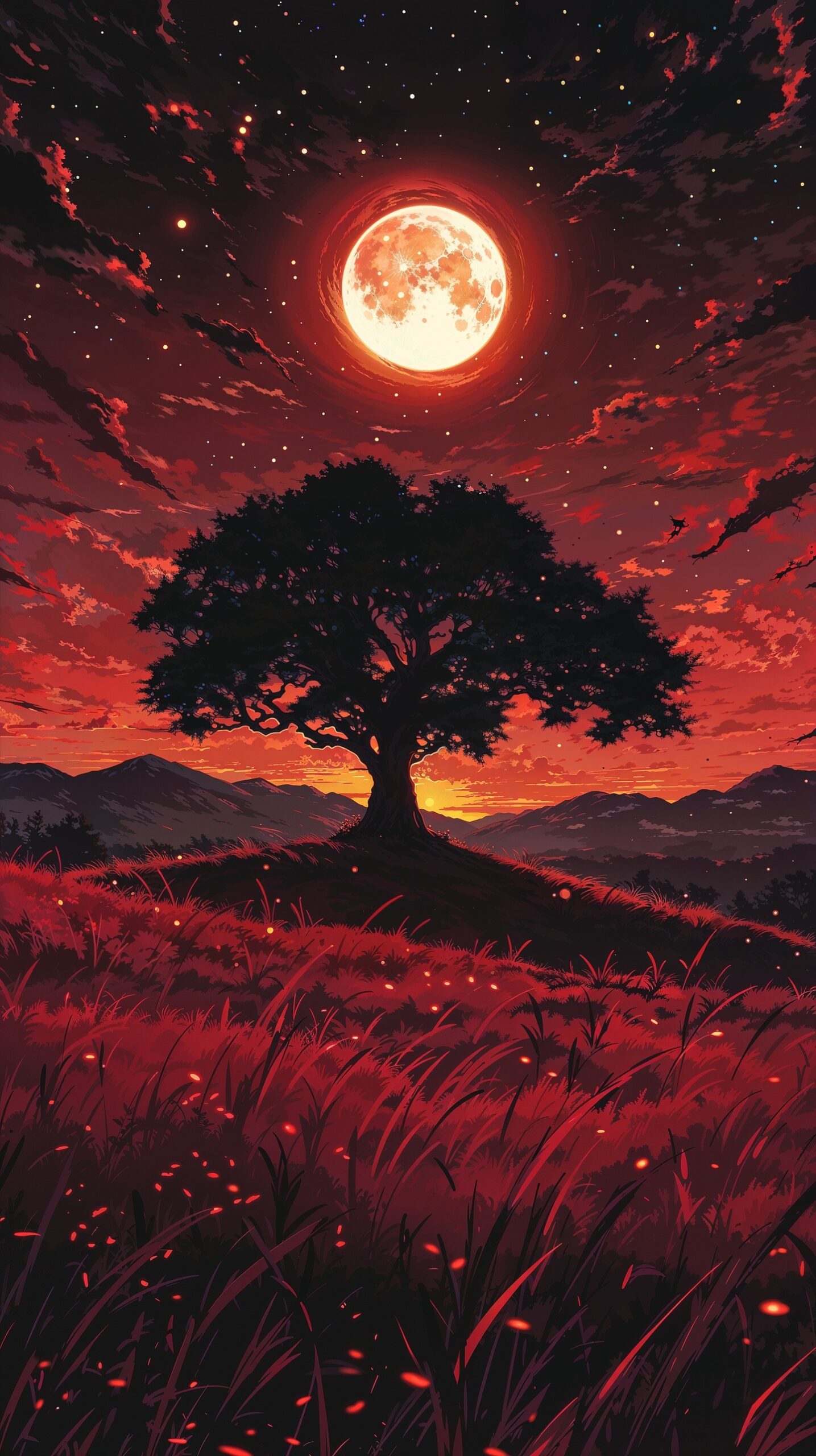 Beneath the crimson moon..