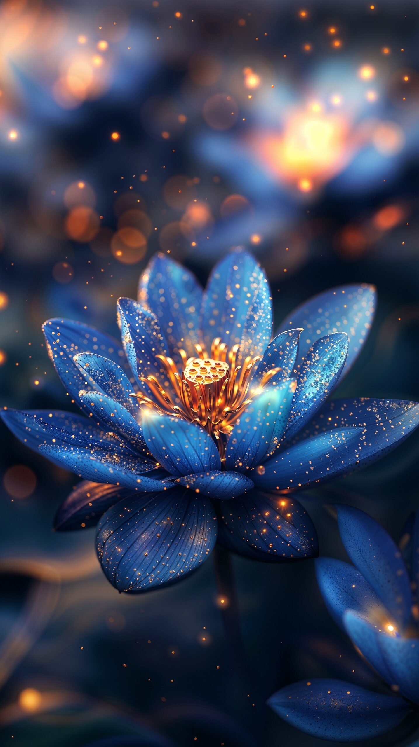 Moonlight kisses the lotus, and the night hums a melody of tranquility.