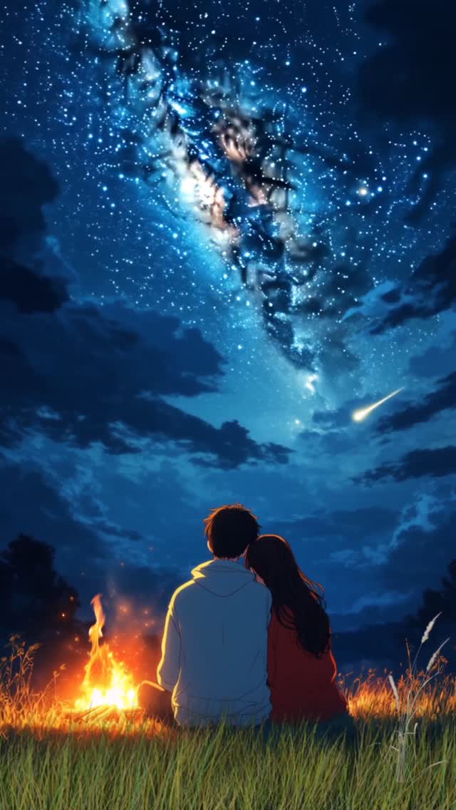 "Under a sky full of wishes, with you by my side, every star shines a little bri