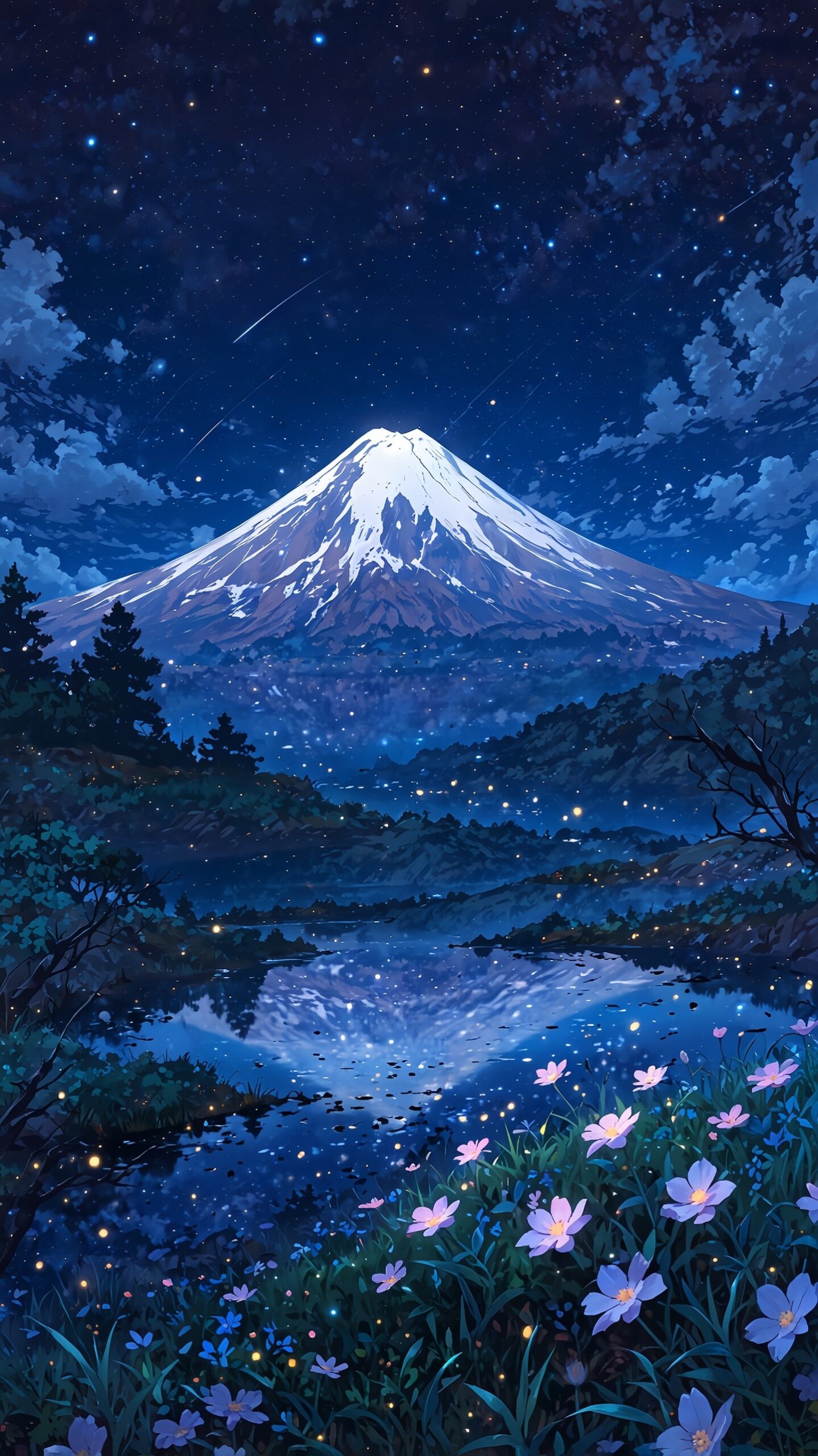 "Lost in the magic of the night, where the stars whisper and the mountains dream