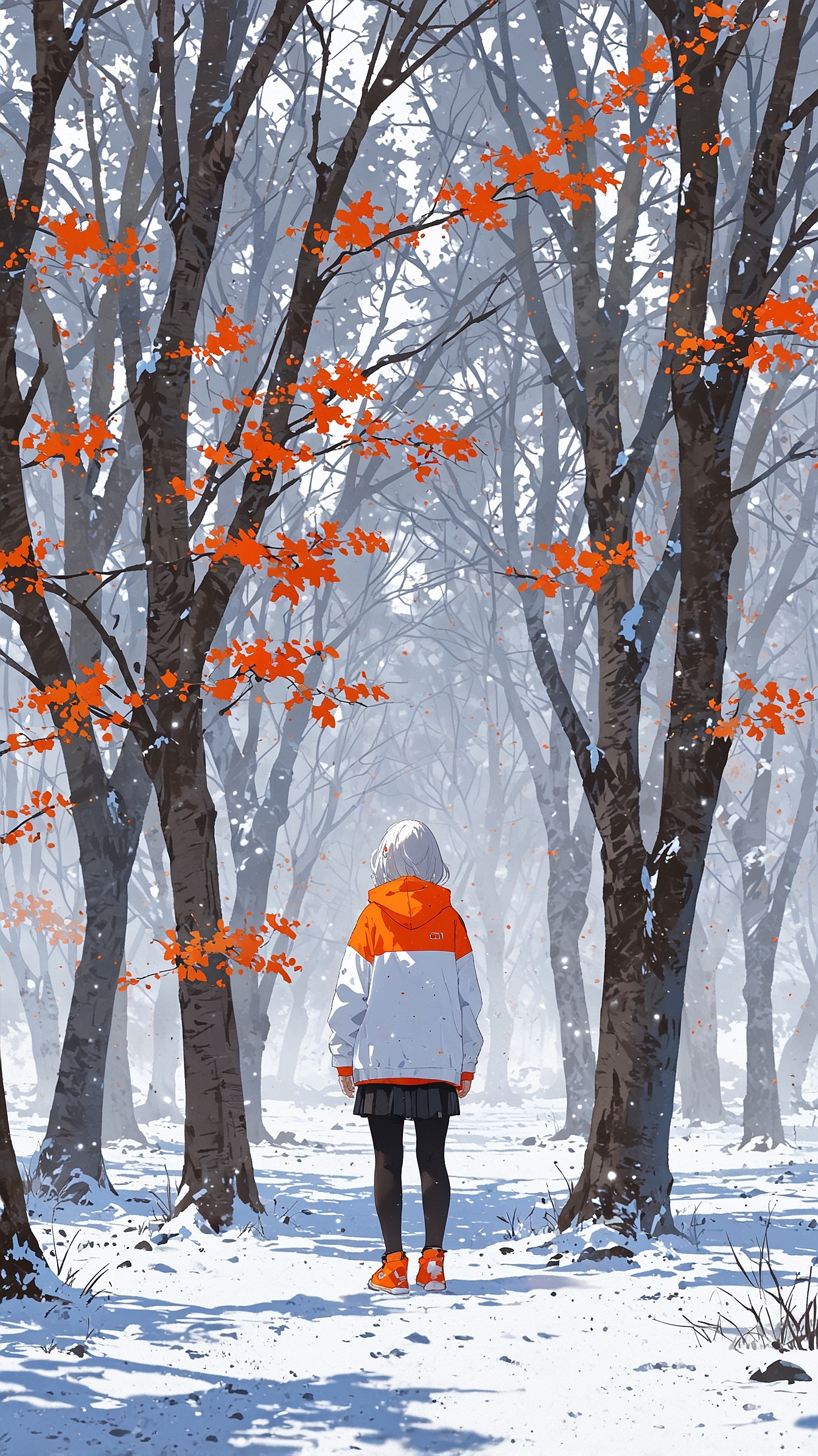 "Lost in the beauty of winter’s quiet embrace