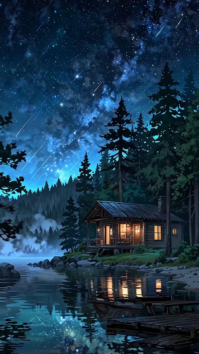 Under a sky full of dreams, where the universe whispers in the stillness of the