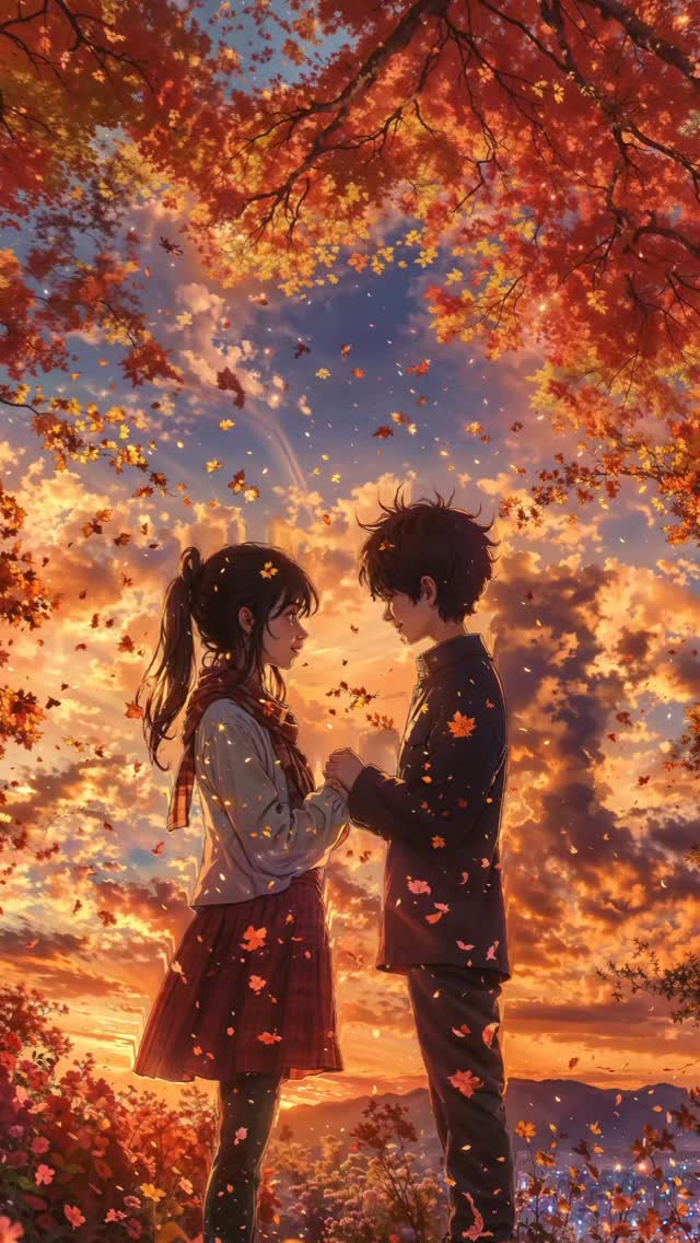Autumn skies, falling leaves, and a love that feels timeless