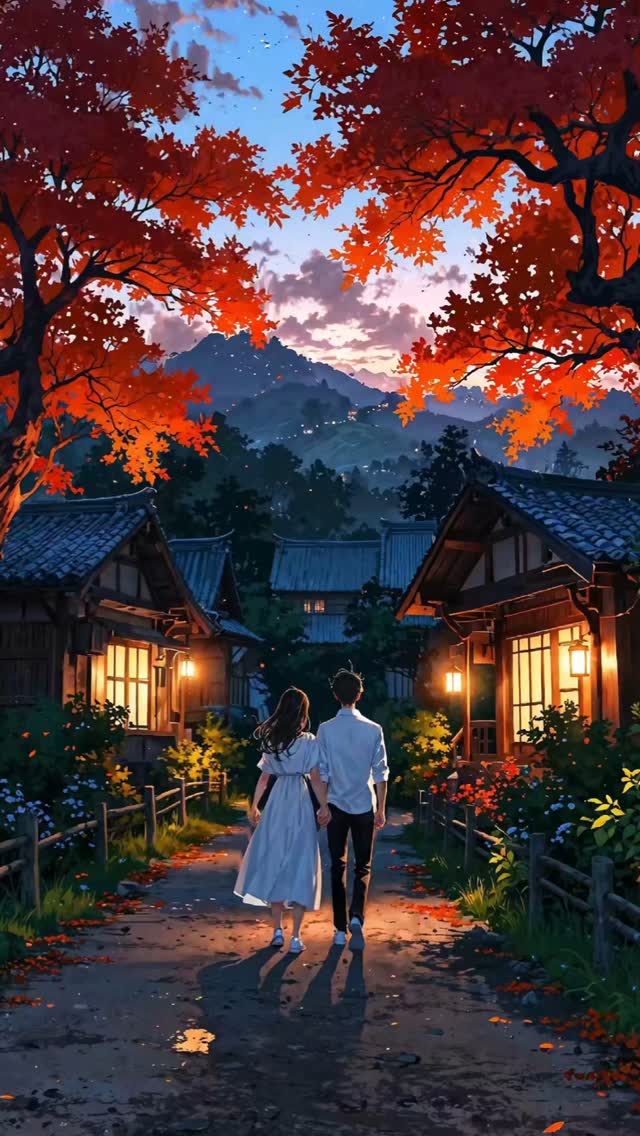 Captured in the beauty of autumn, where every leaf is a whisper of love and sere
