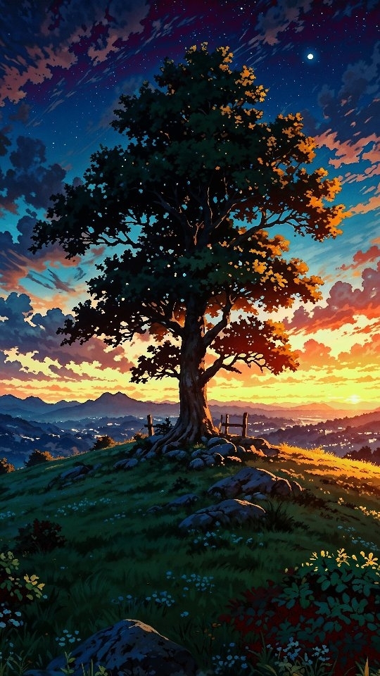 Standing tall and grounded amidst the mountains, this ancient tree witnesses the