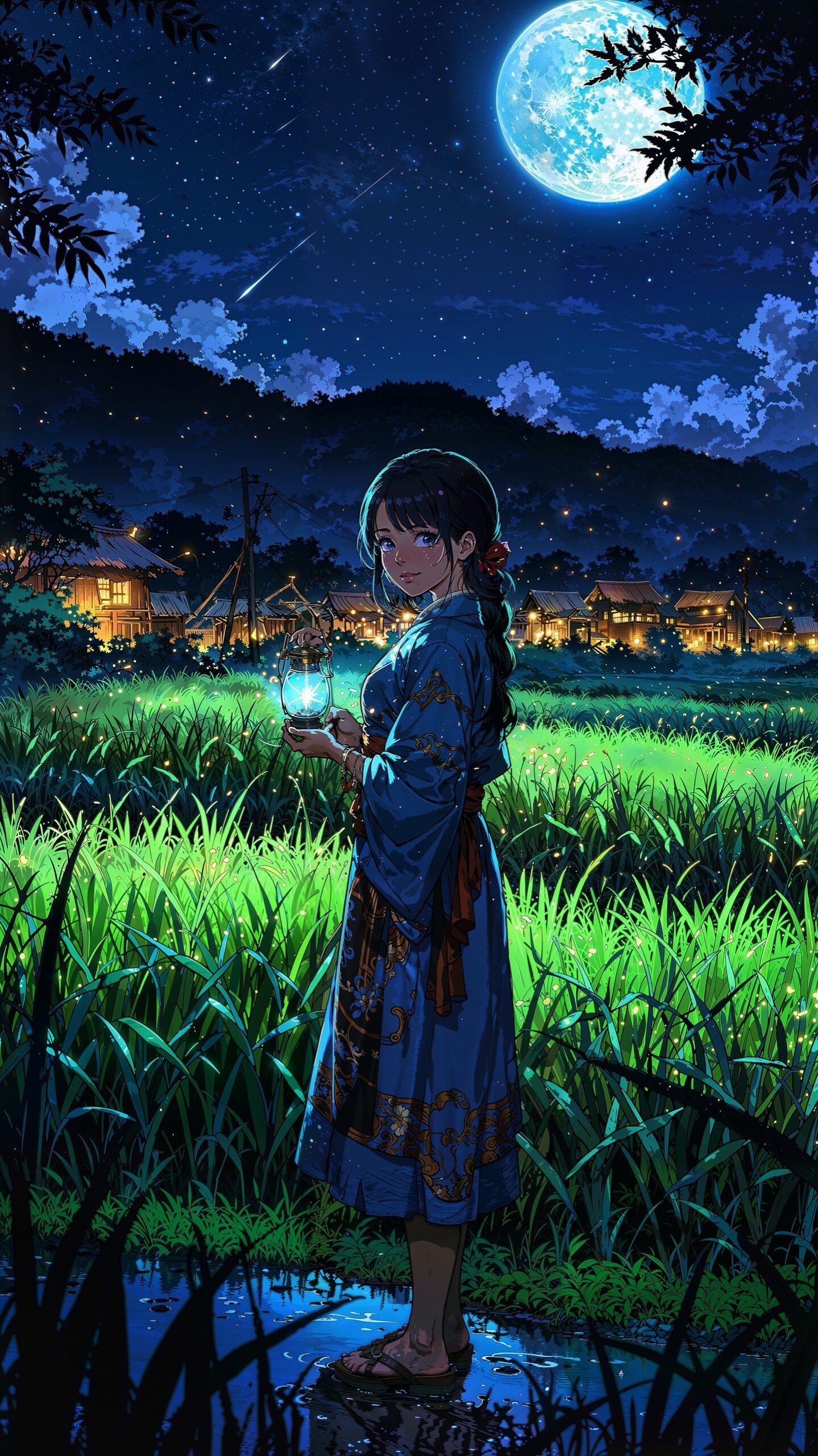 Under the moonlit sky, where dreams wander and fireflies guide the way.